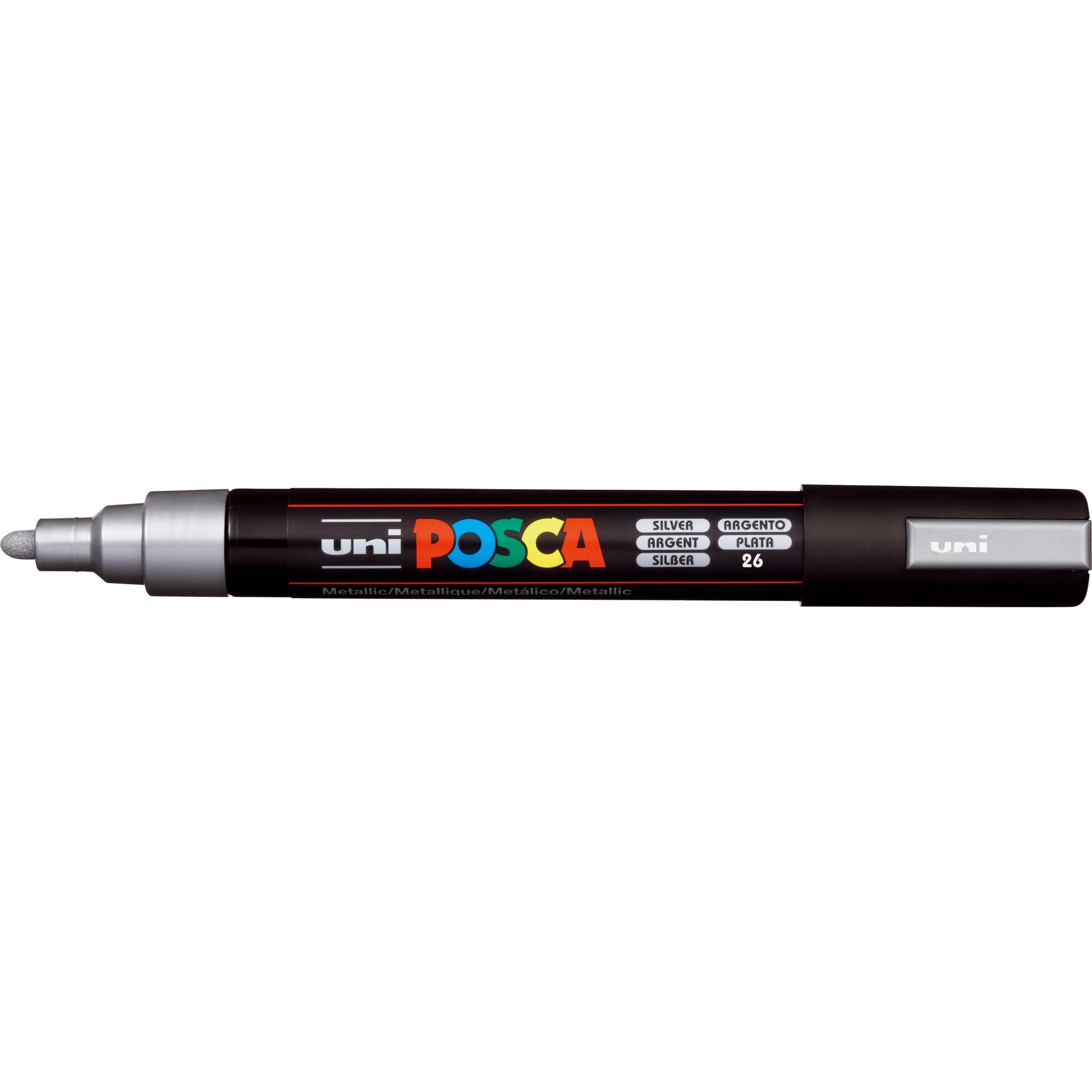 Thumbnail - 6x Posca, Marker, Marker PC-5M Rundspitze (Silber, 2.50 mm, 1 x)