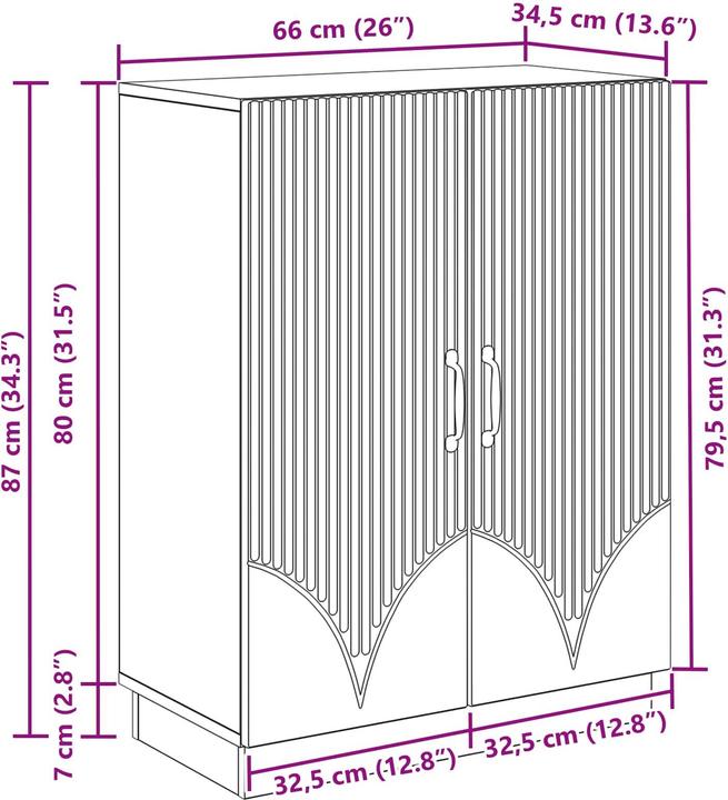 Produktbild vidaXL Buffetschrank (34.50 x 66 x 87 cm)