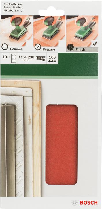 Produktbild Bosch Zubehör 10tlg. Schleifblatt-Set für Schwingschleifer K = 180 (180)