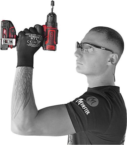 Image du produit KS Tools eMONSTER Kit de perceuses/visseuses sans fil brushless, 4 pièces| 18 volts, 2 batteries et chargeur (Fonctionnement sur batterie)