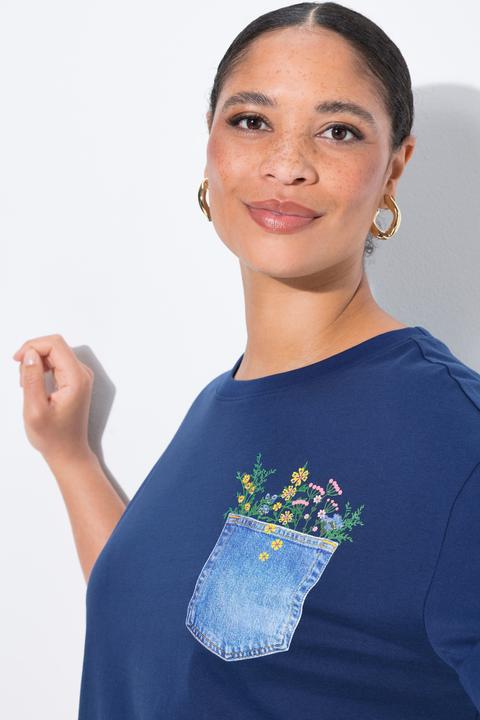 Produktbild Miamoda T-Shirt, Boxy Fit, Brusttaschen-Druck mit Glitzer (46)