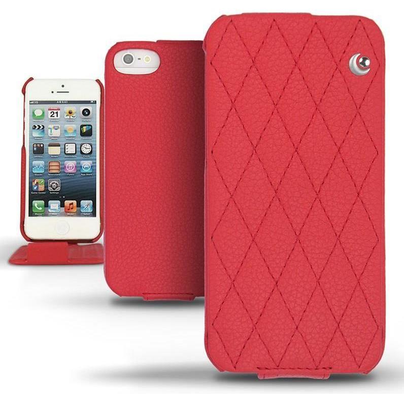 Noreve Lederschutzhülle vertikal (Apple iPhone 5), Smartphone Hülle, Rot