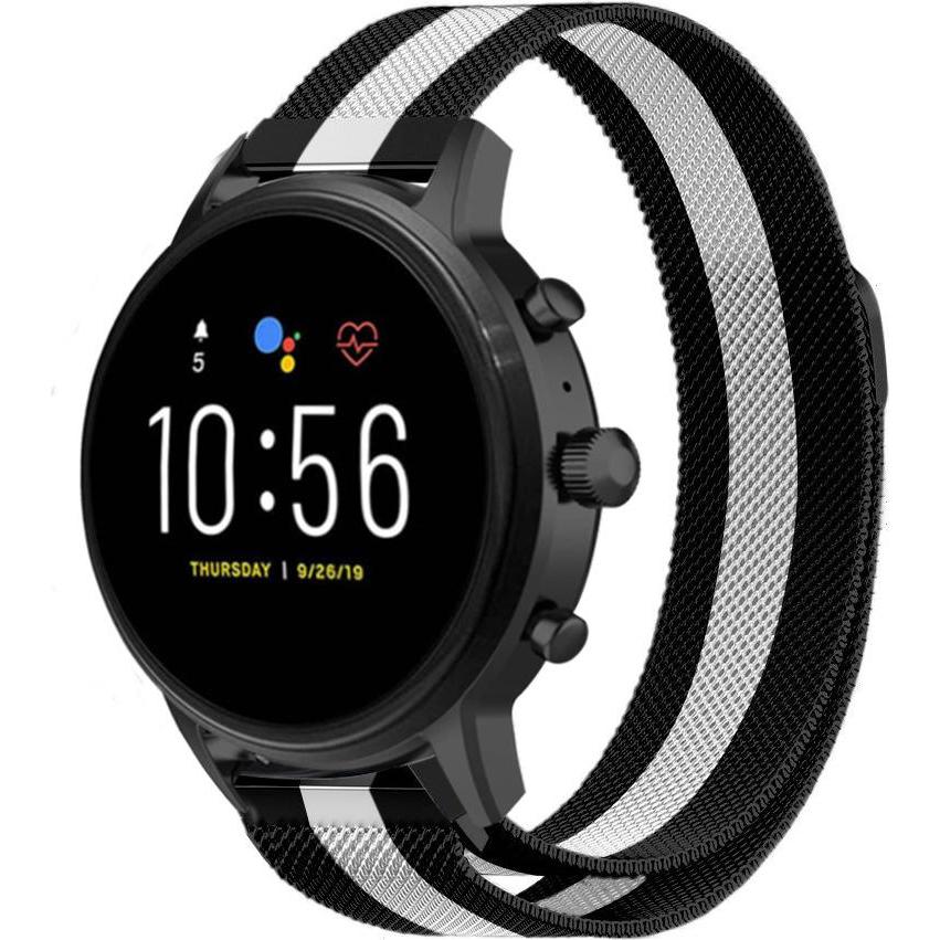 Strap-it Armband (22 mm), Uhrenarmband, Schwarz, Weiss