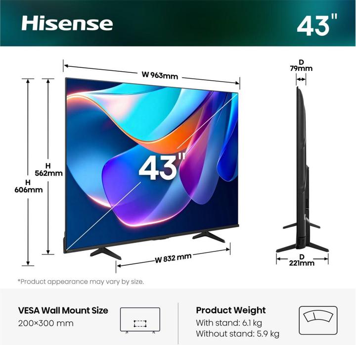 Produktbild Hisense 50A6S (50", LED, QLED, 4K)