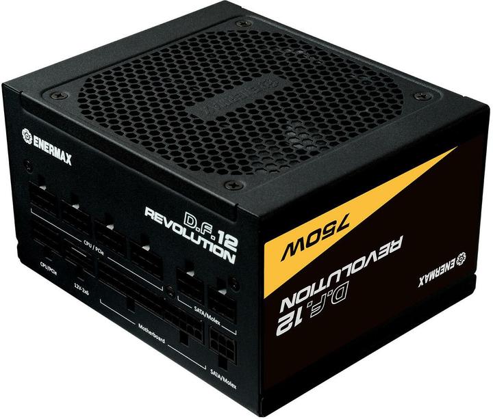Productafbeelding Enermax Revolution D.F. 12 ATX3.1 PCI-e 5.1 ultracompacte 750W voeding 80Plus Gold volledig modulair 50 pr (750 W)
