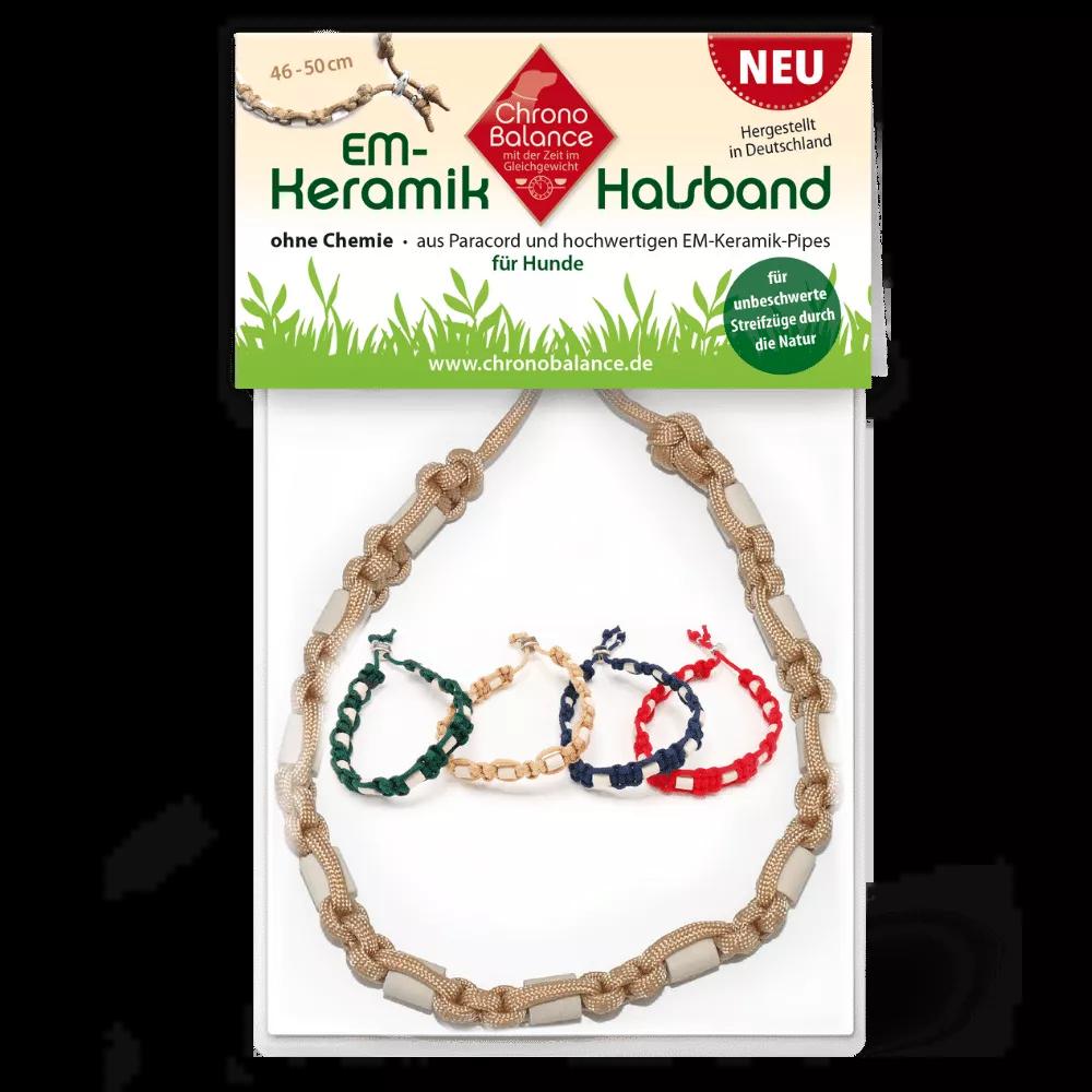 ChronoBalance EM-Keramik-Kette Beige- 46-50 cm (46, 47, 48, 49, 50, Hund, Allgemein), Halsband + Leine