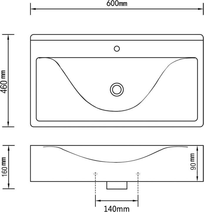 Produktbild vidaXL Becken (460 mm, 600 mm)