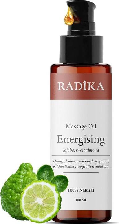 Productafbeelding Radika Massageöl, Energetisierendes Massage-Öl, 100% Rein, BIO, natürlich, 100 ml (100 ml)