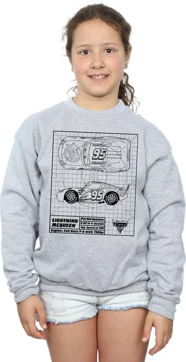 Produktbild Disney Cars Lightning McQueen Blueprint Sweatshirt Mädchen (116)