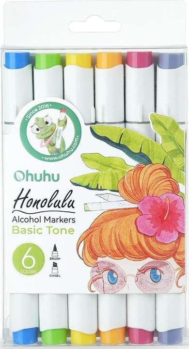 Produktbild Ohuhu Honolulu Kunstmarker (6 Stk.) - Grundfarben (Mehrfarbig, 6 x)