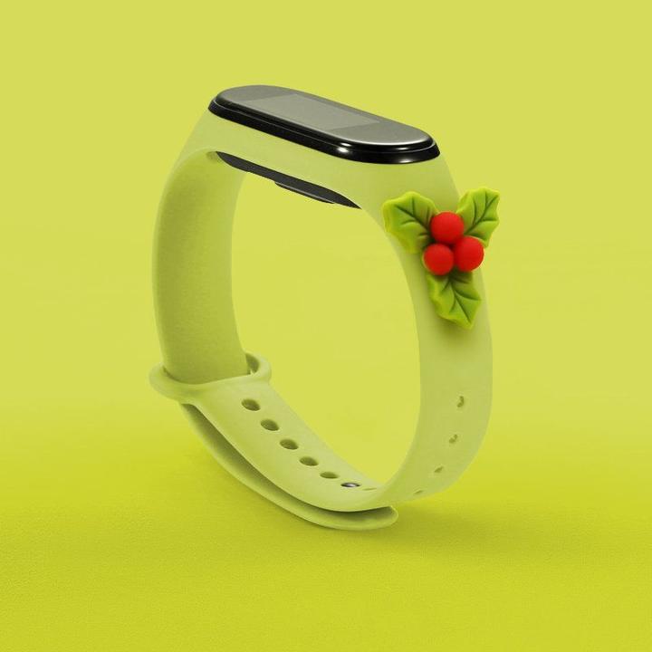 Actual product image Hurtel Strap Xmas Wristband for Xiaomi Mi Band 4 / Mi Band 3 Christmas Silicone Strap Bracelet Green (Mistl (Silicone)