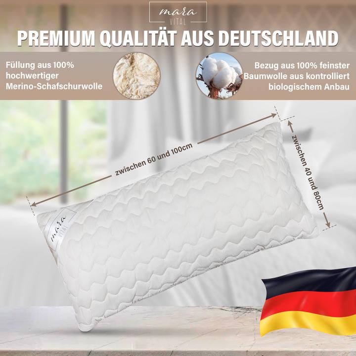 Immagine prodotto Mara Vital Cuscino in pura lana vergine (40 x 80 cm)