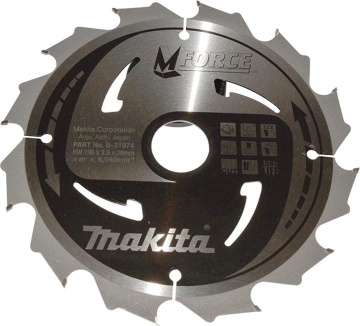 Actual product image Makita M-FORCE saw blade 190x30x12Z
