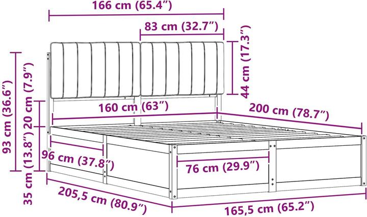 Image du produit vidaXL Holzbett (160 x 200 cm)