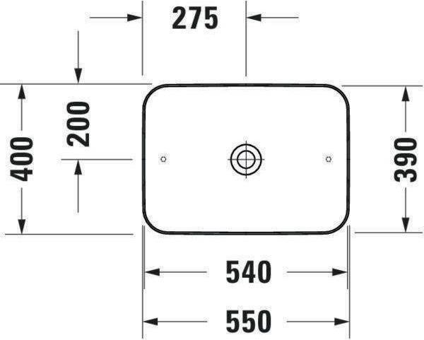 Image du produit Duravit Vasque à poser CAPE COD o ÜL o HLB 550x400mm blanc satiné (400 mm, 550 mm)