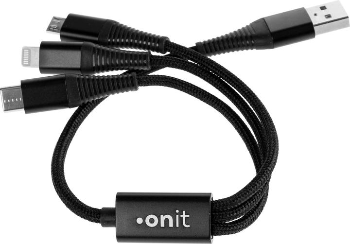 Actual product image Onit USB A – USB C/Lightning/Micro USB B (0.20 m, USB 2.0)