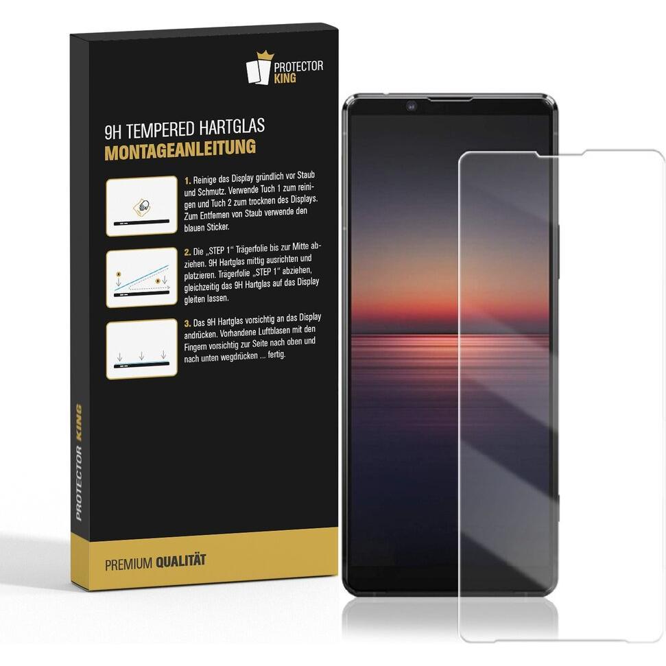 Thumbnail - Protectorking 2x echtes Tempered 9H Panzerhartglas 3D KLAR (2 Stück, Sony Xperia 1 II), Smartphone Schutzfolie