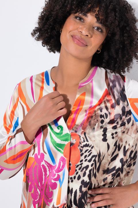 Produktbild Angel of Style Satin-Tunika, A-Linie, Alloverdruck, Langarm (50)