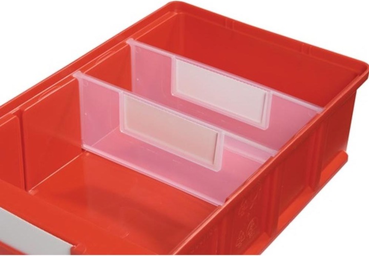 Image du produit LA-KA-PE Séparateur pour bac d'étagère l. 230 mm PP transparent, ouvert (23 cm)