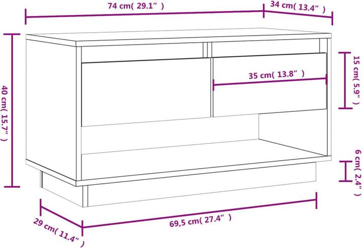 Actual product image vidaXL TV-Schrank (74 x 34 x 40 cm)