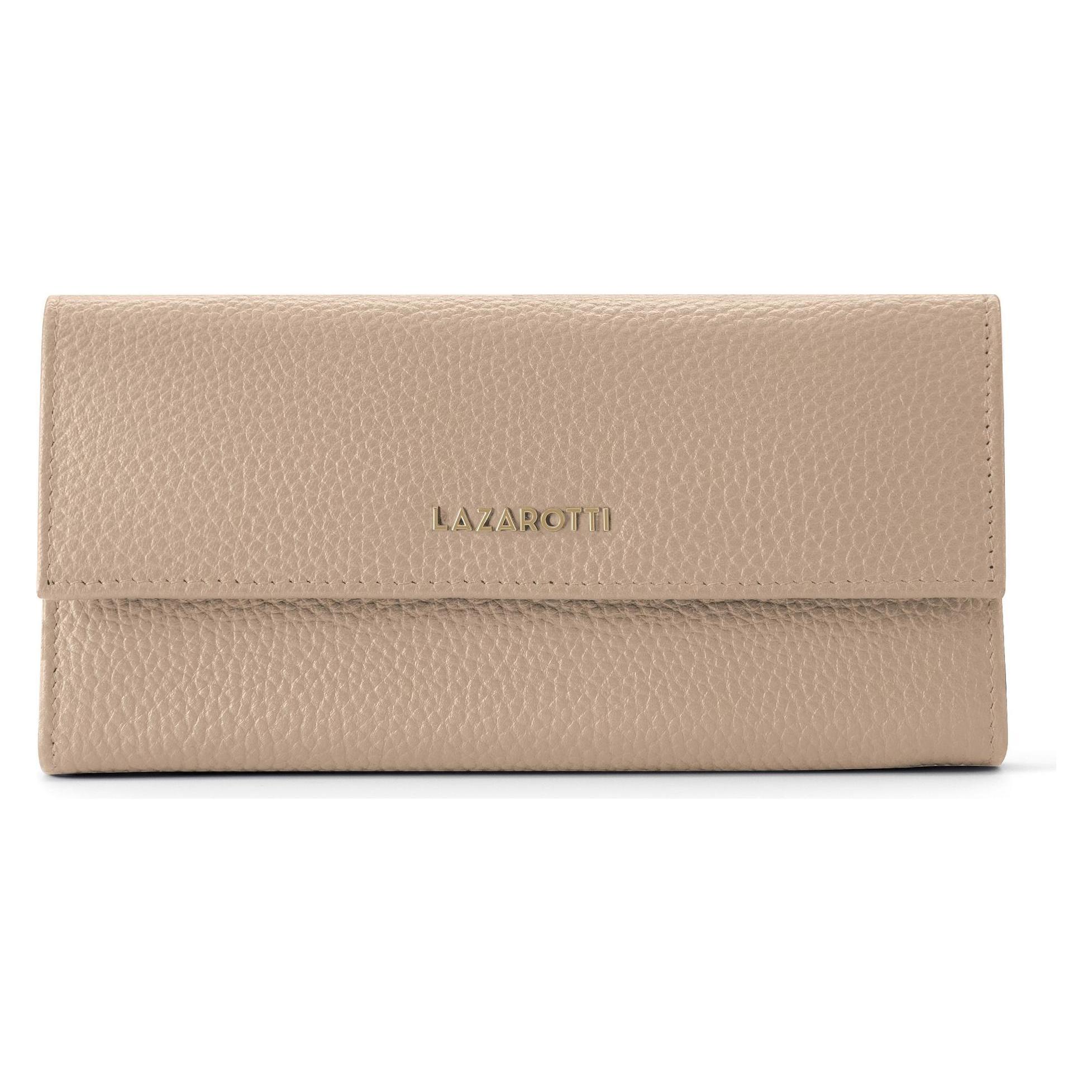 Lazarotti, Damen, Portemonnaie, Bologna Leather Geldbörse Leder 19 Cm, Beige
