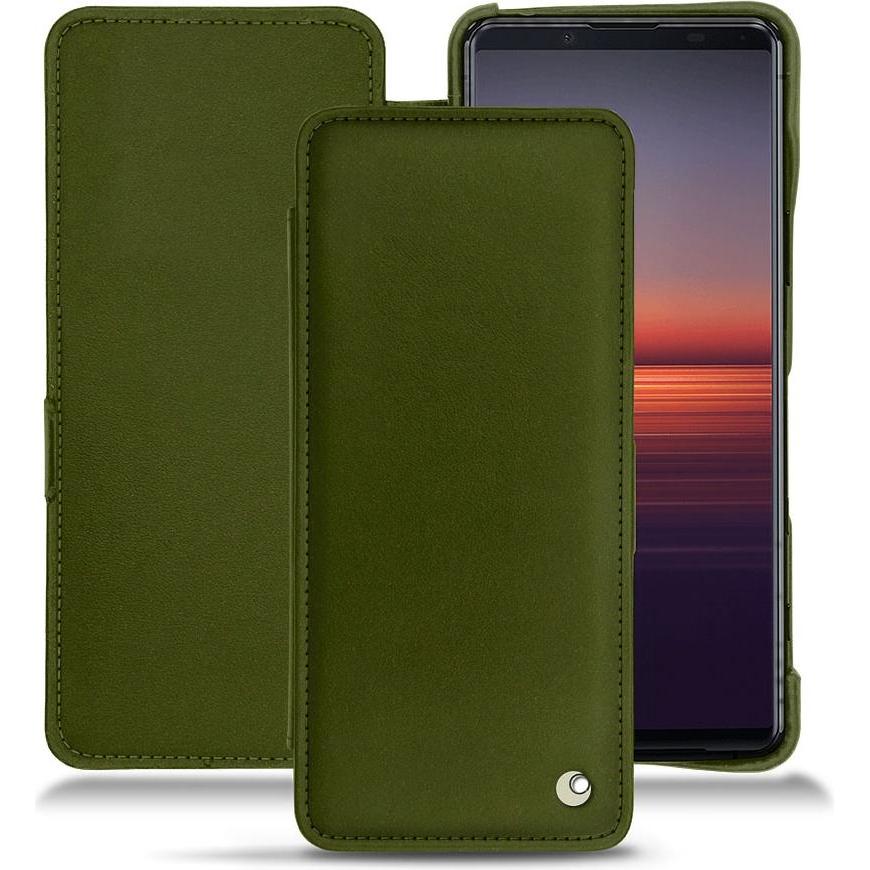 Noreve Lederschutzhülle horizontal (Sony Xperia 5 II), Smartphone Hülle, Grün