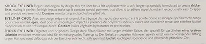 Valeurs nutritives et ingrédients Collistar bouleversement (Noir)