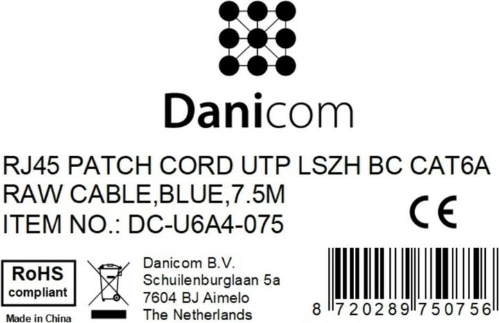 Produktbild Dsit CAT6a Netzwerkkabel 100% Kupfer (CAT6a, 7.50 m)