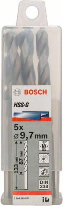 Actual product image Bosch Professional Zubehör PRO Metal HSS-G twist drill, 9.7 x 87 x 133 mm (9.7 mm)