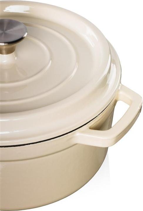 Actual product image Enamelled Cast Iron Pot White, 3.5 L (Frying pan, Pot, Cast iron, 24 x 10.50 cm)