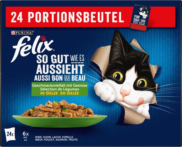 Actual product image Felix Meat with vegetables (Adult, 24 pcs., 2040 g)