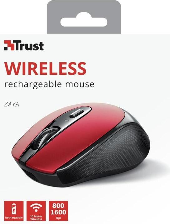 Actual product image Trust Mouse Zaya Rechargeable Red (Wireless)