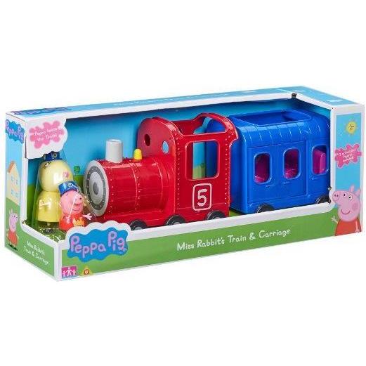 Tm Peppa Pig train su mit einem Wagen und Figuren