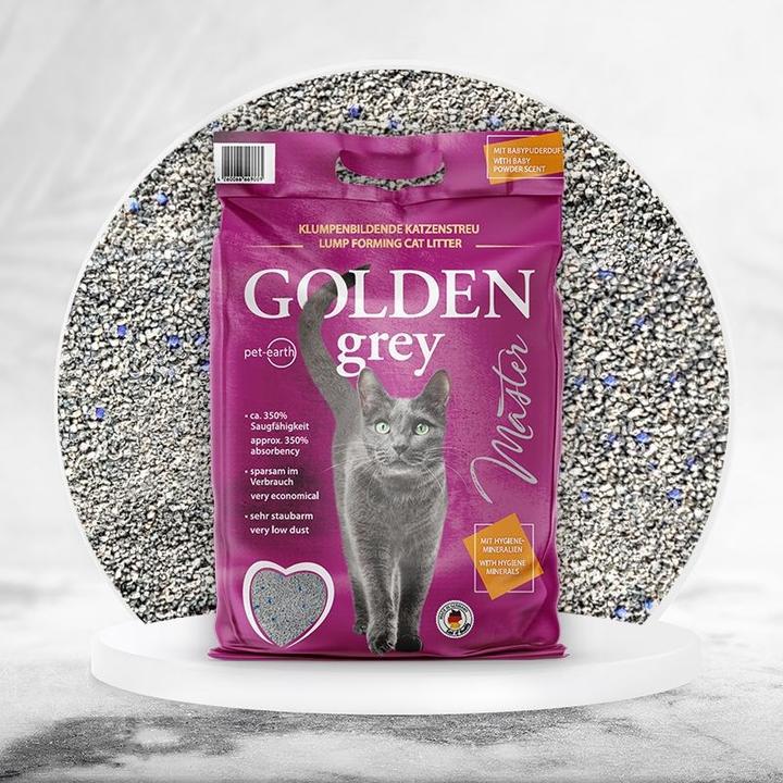 Actual product image Pet-Earth Cat Litter Golden Grey Master Children's Powder (Clumping, Fast absorbing, Neutralizing, Non-dusting, 7 kg)