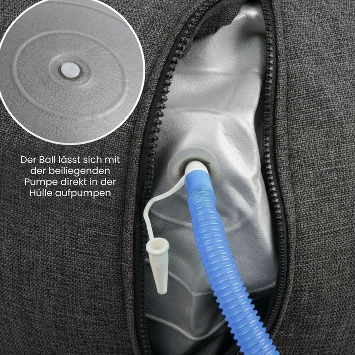 Produktbild Hermex Sitzball mit Schutzhülle Yoga-Ball Gymnastikball Fitnessball (65 cm)