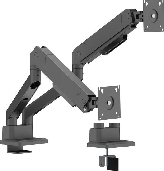 Productafbeelding Deltaco mounting kit - for 2 LCD displays/ curved LCD displays - gas spring up to 16 kg - black (Tabel, 35", 16 kg)