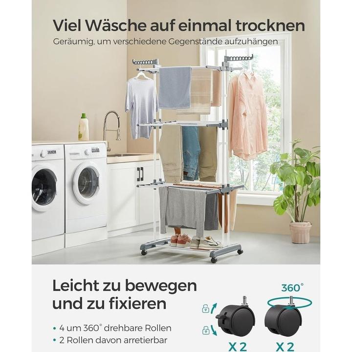 Produktbild Songmics Standtrockner 126 m, Leinenlänge: 126 m, Detailfarbe (126 m)