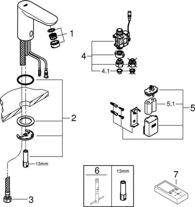 Immagine prodotto Grohe Euroeco CE Rubinetto per lavabo a infrarossi senza miscelatore