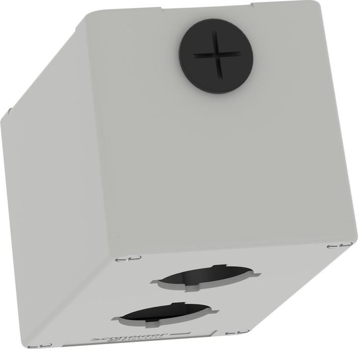 Actual product image Schneider Electric XAPD2602 Empty enclosure XAP metal grey for 2x30mm - CSA (Housing)