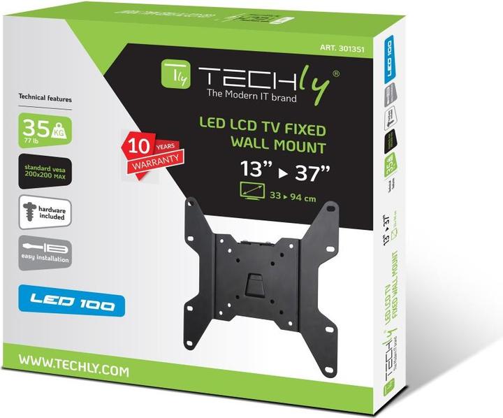 Produktbild Techly Fixed Wall Bracket (Wand, 35 kg, 13" - 37")