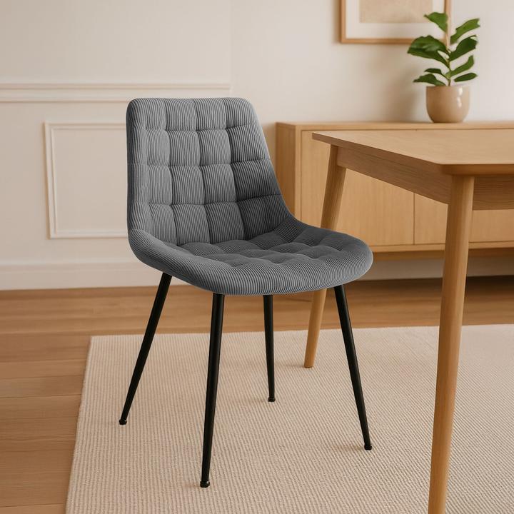 Actual product image CLP Sardna dining chair upholstered in corduroy with backrest