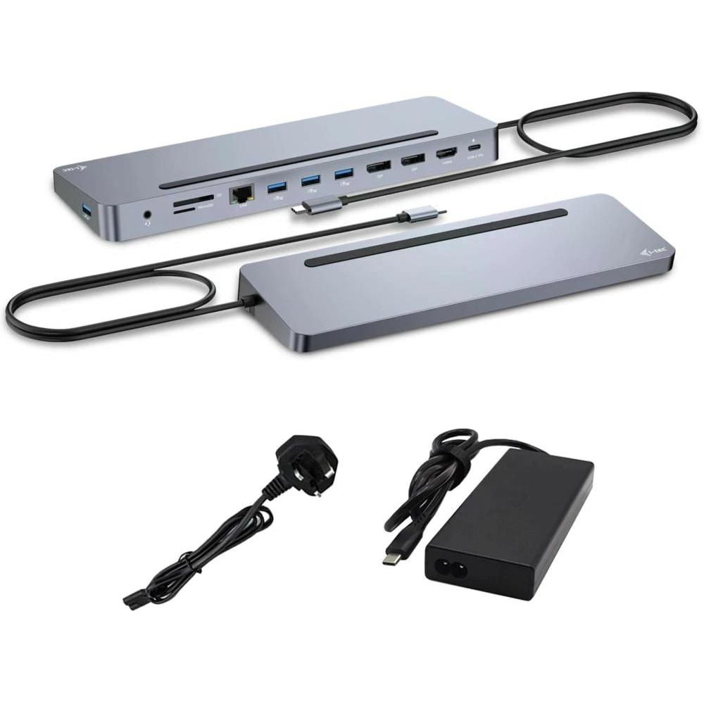 i-tec USB-C Hub (USB-C, 8 Ports), Dockingstation + USB Hub, Grau, Silber