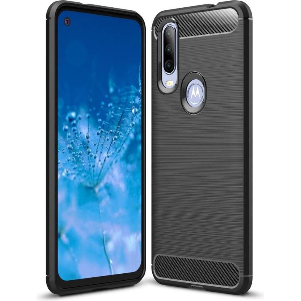 König Design Hülle Handy Schutz für Motorola One Action Case Cover Bumper Carbon Optik Grau (Motorola One Action), Smart...