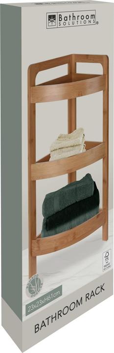 Produktbild Mojawo Bambus Badezimmer Badregal Eckregal Wandregal Regal 3 Etagen 23xH61cm (23 x 23 x 61 cm)