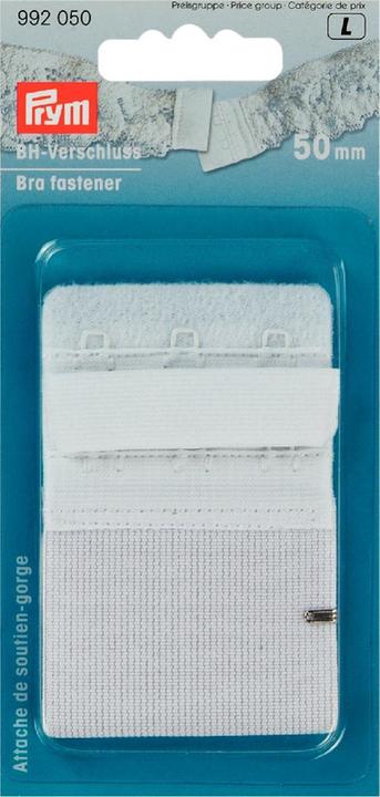 Produktbild Prym BH-Verschluss, weiss 50 mm, Karte