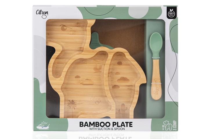 Actual product image Citron Bamboo Plate Camel with suction cup