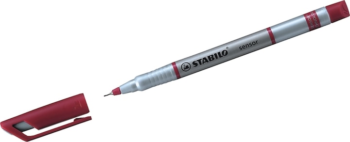 Produktbild STABILO SENSOR F Finliner mit gefederter Spitzer (Rot, 1 x)
