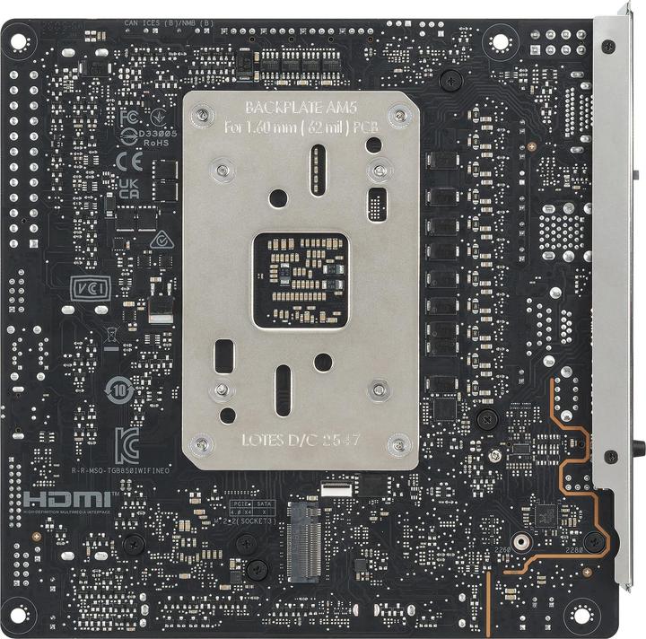 Actual product image ASUS TUF GAMING B850I WIFI NEO AM5 Motherboard (AM5, AMD B850, Mini-ITX)