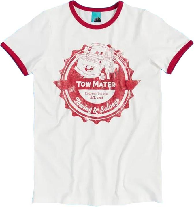 Cars Unisex Adult Towing And Salvage Tow Mater Ringer T-Shirt (XL)