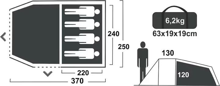 Produktbild Annjuk Yuma 4 (Tunnelzelt, 6.20 kg, 4 Personen)